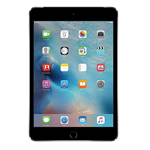 Apple iPad Mini 4 Wi-Fi, 7.9in Retina Display with 2048 x 1536 Resolution, 7.9in Retina Display, A8 Chip, Touch ID, FaceTime, Up to 10 Hours of Battery Life – 128GB – Space Gray (Renewed)